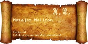 Matajsz Meliton névjegykártya